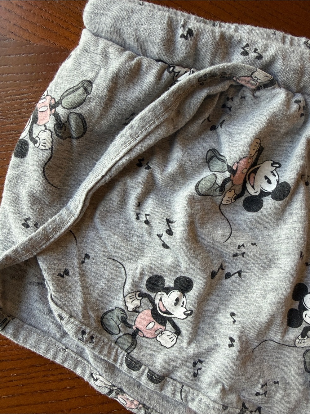 Women’s Gray Mickey Mouse Lounge Short Shorts with Black Drawstring size M - Picture 2 of 6